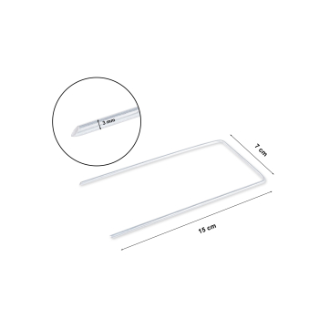 KOTWY OCYNKOWANE do agrotkaniny, agrowłókniny 3 mm 70x150x150 mm 100 szt.