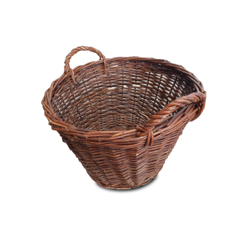 KOSZ WIKLINOWY NA LIŚCIE, WARZYWA, DREWNO fi 50 cm