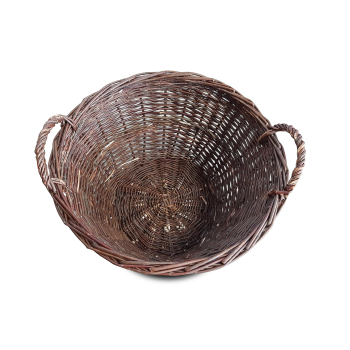KOSZ WIKLINOWY NA LIŚCIE, WARZYWA, DREWNO fi 50 cm
