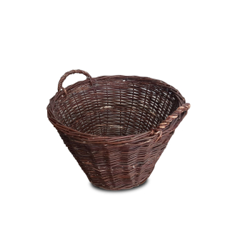 KOSZ WIKLINOWY NA LIŚCIE, WARZYWA, DREWNO fi 50 cm