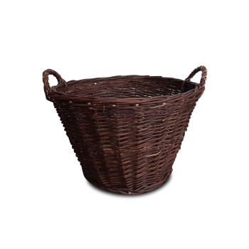 KOSZ WIKLINOWY NA LIŚCIE, WARZYWA, DREWNO fi 50 cm