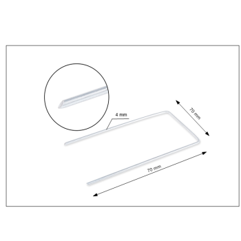 KOTWY OCYNKOWANE do agrotkaniny, agrowłókniny 4 mm 70x150x150 mm 100 szt.